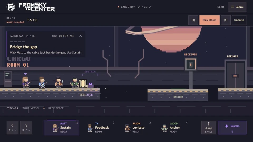 Wait for Me in Space: the band's ship in the space puzzle game